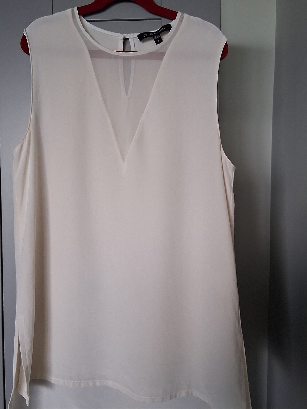 Judith & Charles 100% Silk Cedar Blouse Sleeveless Top 8 Med GUC Made In Canada
